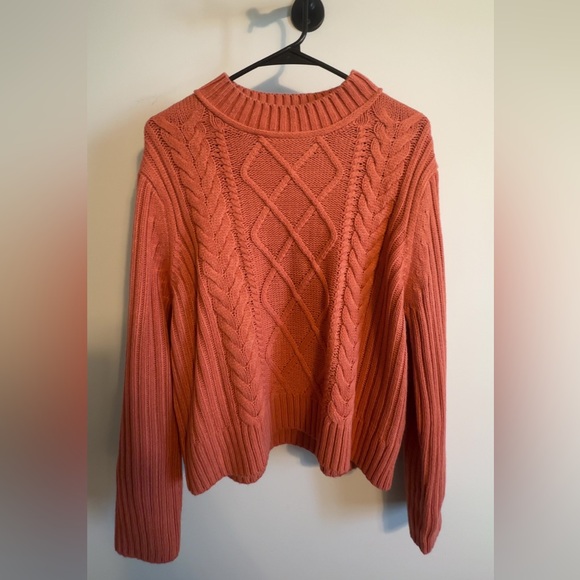 Tommy Hilfiger Sweaters - Tommy Hilfiger Orange Cable Knit Sweater
